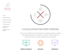 Tablet Screenshot of lifeexpectancycalculators.com